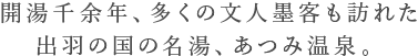 開湯千九百年、日本屈指の古湯、出羽の国の名湯、蔵王温泉。